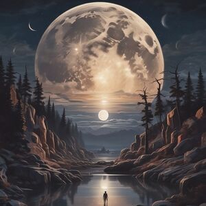 Moonlit Landscape Art Print